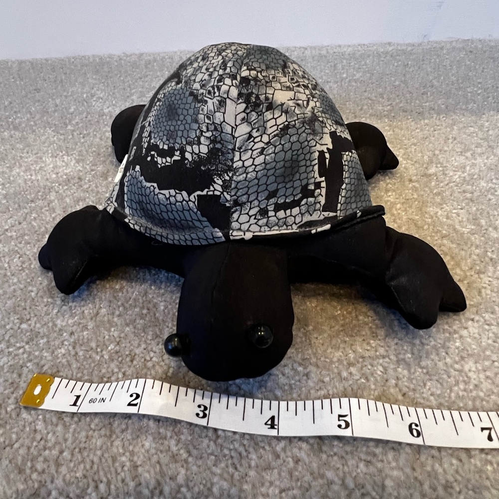 Vintage Cost Plus Blue & Black Turtle Bean Bag Plushie Stuffed Animal - Picture 11 of 11